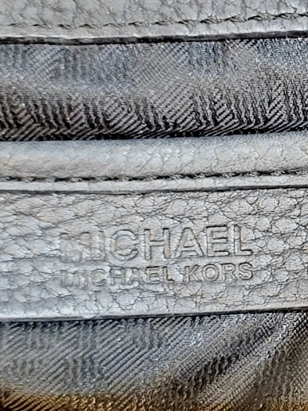 Michael Kors Dark Navy Pebbled Leather Chain-Accent Hobo